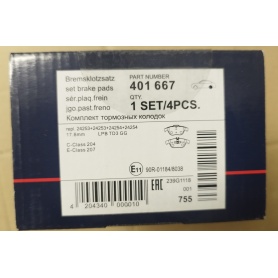 Mercedes Benz W204 Rear Brake pads