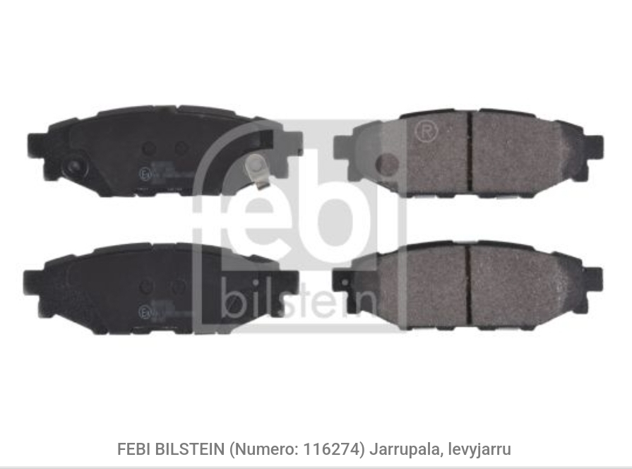 SUBARU FEBI REAR BRAKE PADS